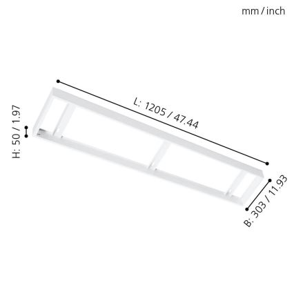 Eglo - Rahmen für Deckenplatte 1205x303mm