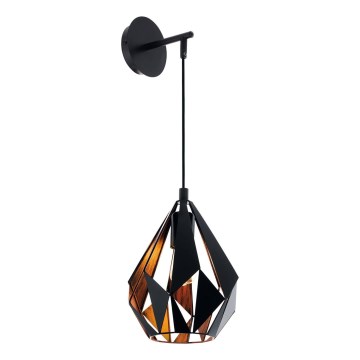 Eglo 62836 - Wandleuchte CARLTON PRO 1xE27/60W/230V schwarz