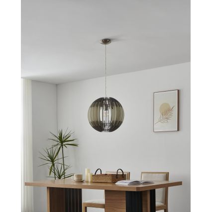 Eglo 63256 - Pendelleuchte mit Kabelaufhängung OLMERO PRO 1xE27/60W/230V Ø 40 cm grau/weiß