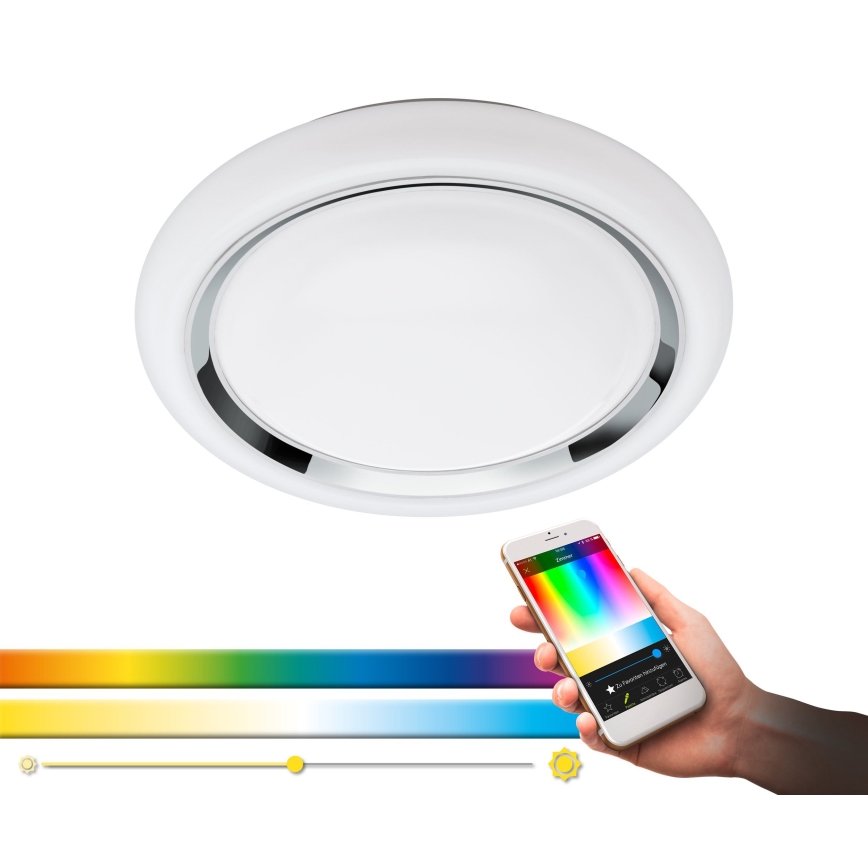 Eglo 64529 - Dimmbare LED-RGBW-Deckenleuchte CAPASSO-C LED/17W/230V weiß