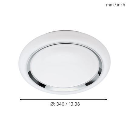 Eglo 64529 - Dimmbare LED-RGBW-Deckenleuchte CAPASSO-C LED/17W/230V weiß