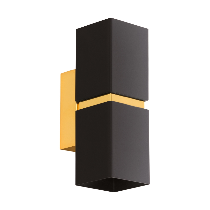Eglo 64798 - LED-Wandleuchte PASSA PRO 2xGU10/3,3W/230V 3000K schwarz/golden