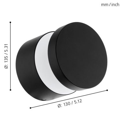 Eglo 65038 - LED-Außenwandleuchte MELZO PRO LED/11W/230V 3000K IP44 schwarz
