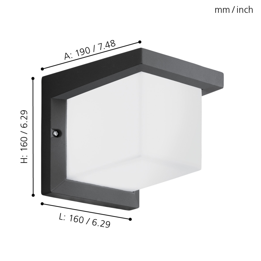 Eglo 65046 - LED-Outdoor-Wandleuchte DESELLA PRO LED/10W/230V IP54 anthrazit