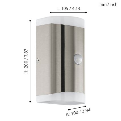 Eglo - LED-Außenwandleuchte mit Sensor 2xGU10/4,6W/230V IP44