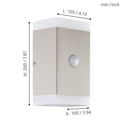 Eglo  – Outdoor-LED-Wandleuchte mit Sensor 2xGU10/4,6W/230V IP44