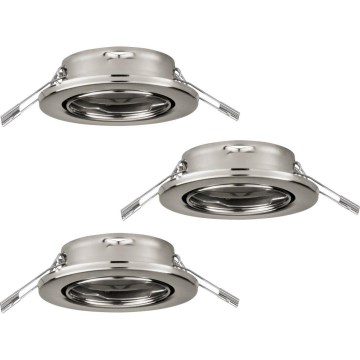 Eglo 75675 - SET 3x Badezimmer-Einbauleuchte AGULO 1xGU10/35W/230V IP23 matt Chrom