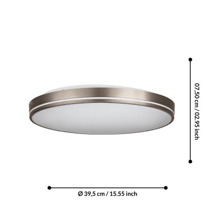 Eglo – Dimmbare LED-Deckenleuchte LED/22W/230V 3000-6500K + Fernbedienung