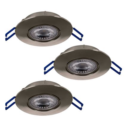 Eglo 75765 - SET 3x LED-Einbauleuchte ZUJAR LED/3,4W/230V matt Chrom