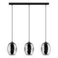 Eglo 780481 - Pendelleuchte an Seil CADAQUES 3xE27/40W/230V schwarz/rauchfarben