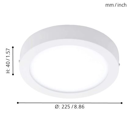 Eglo 78201 - LED-Deckenleuchte FUEVA LED/16,5W/230V Ø 22,5 cm