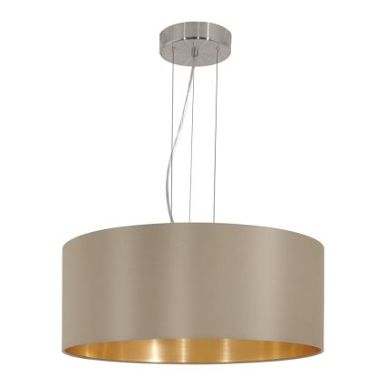 Eglo 78693 - Hängeleuchte an Schnur MASERLO 3xE27/60W/230V d 53 cm beige/kupfern