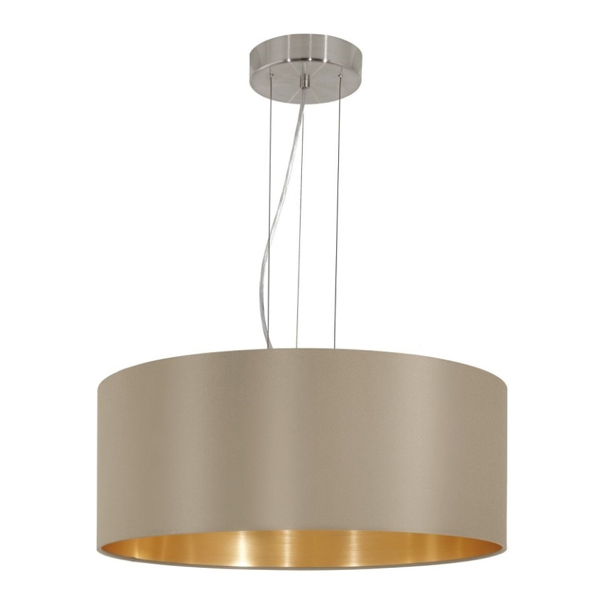 Eglo 78693 - Hängeleuchte an Schnur MASERLO 3xE27/60W/230V d 53 cm beige/kupfern