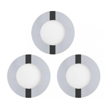 Eglo 78733 - SET 3x LED Bad-Einbauleuchte FUEVA 1xLED/2,7W/230V IP44 Ø 8,5 cm