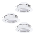 Eglo 78755 - SET 3x LED-Einbauleuchte PINEDA LED/6W/230V 3000K weiß