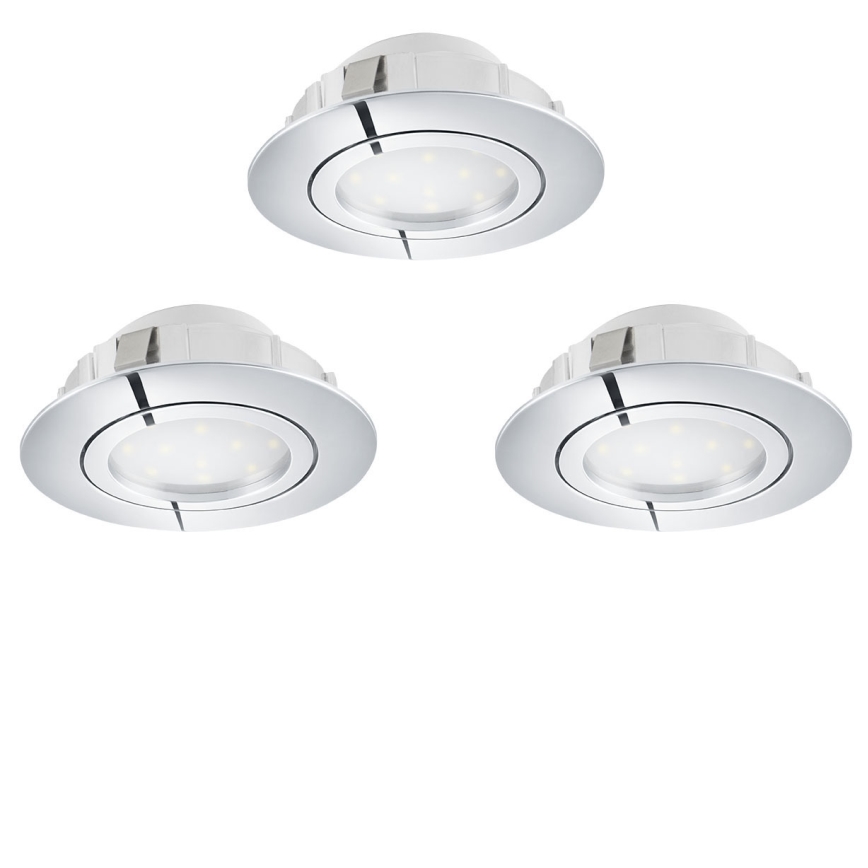 Eglo 78761 - SET 3x Dimmbare LED-Einbauleuchte PINEDA 1xLED/6W/230V 3000K glänzendes Chrom