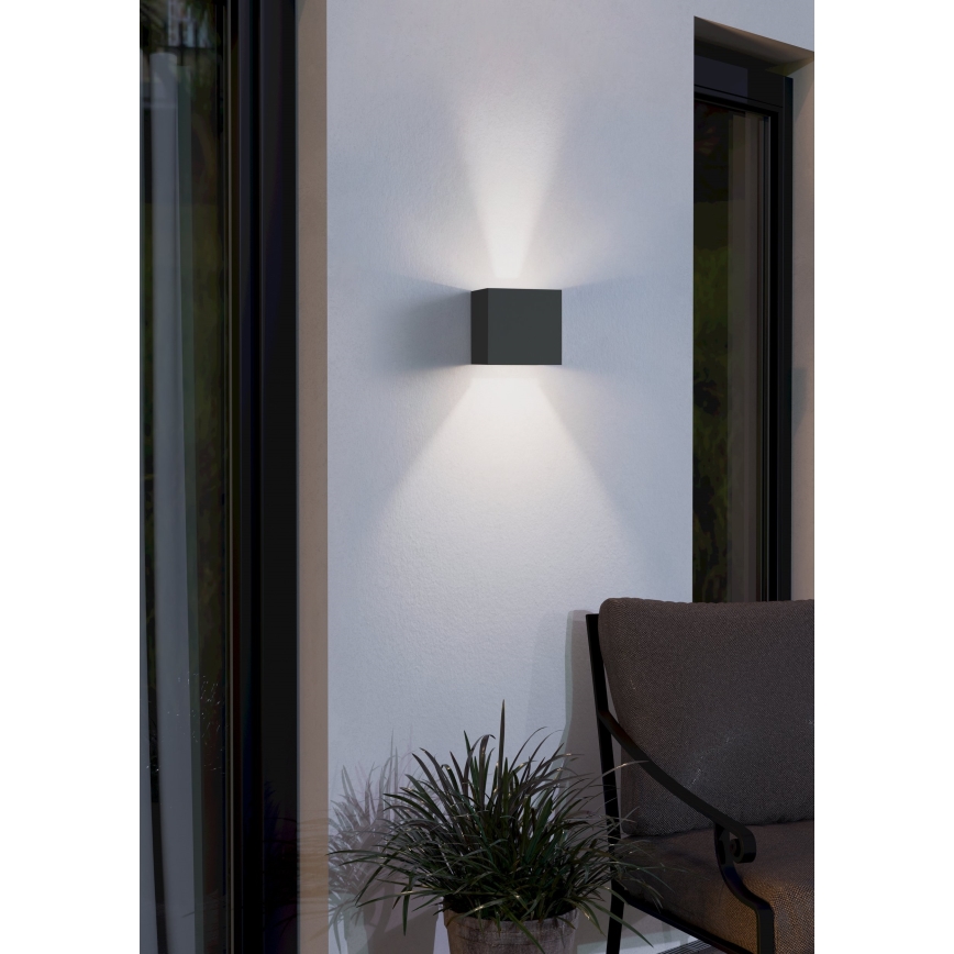 Eglo 79215 - LED-Outdoor-Wandleuchte CALPINO 2xLED/3,3W/230V 3000K IP54 schwarz