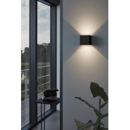 Eglo 79215 - LED-Outdoor-Wandleuchte CALPINO 2xLED/3,3W/230V 3000K IP54 schwarz