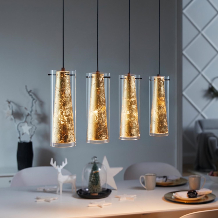 Eglo 79344 - Hängeleuchte PINTO GOLD 4xE27/40W/230V golden