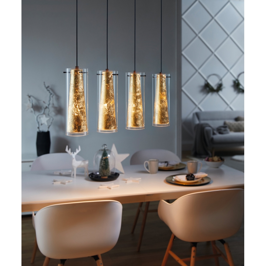 Eglo 79344 - Hängeleuchte PINTO GOLD 4xE27/40W/230V golden