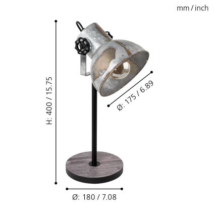 Eglo 79365 - Tischleuchte BARNSTAPLE 1xE27/40W/230V