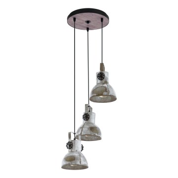 Eglo 79371 - Hängeleuchte BARNSTAPLE mit Kabelaufhängung, 3x E27/40W/230V, Braun/Patina
