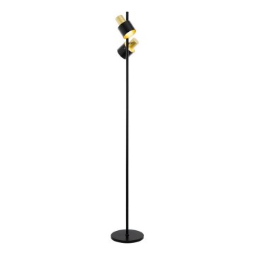 Eglo 79376 - Stehleuchte FIUMARA 2xE27/60W/230V schwarz/golden