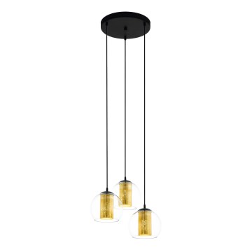 Eglo 79458 - Hängeleuchte an Kabel BOLSANO 3xE27/28W/230V gold/schwarz