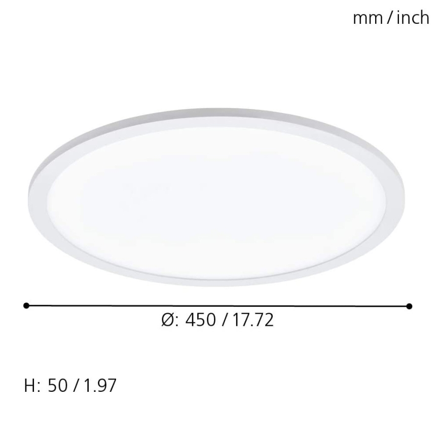 Eglo 79469 - Dimmbare LED-Deckenleuchte POZZALLO LED/21W/230V 2700-6500K weiß + Fernbedienung