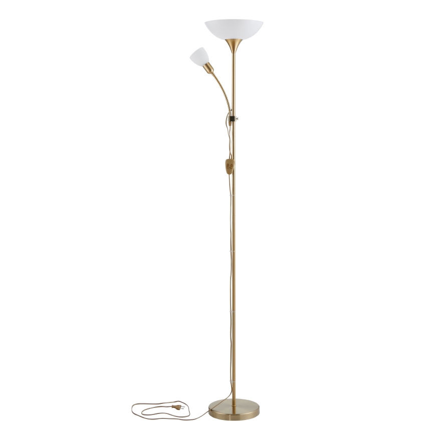 EGLO - Stehlampe 1xE27/60W + 1xE14/25W goldfarben