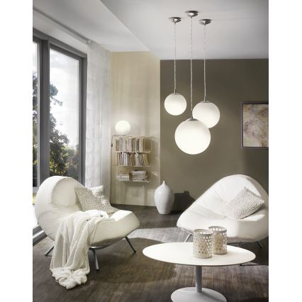 EGLO - Hängeleuchte 1xE27/60W/230V d 25 cm weiß