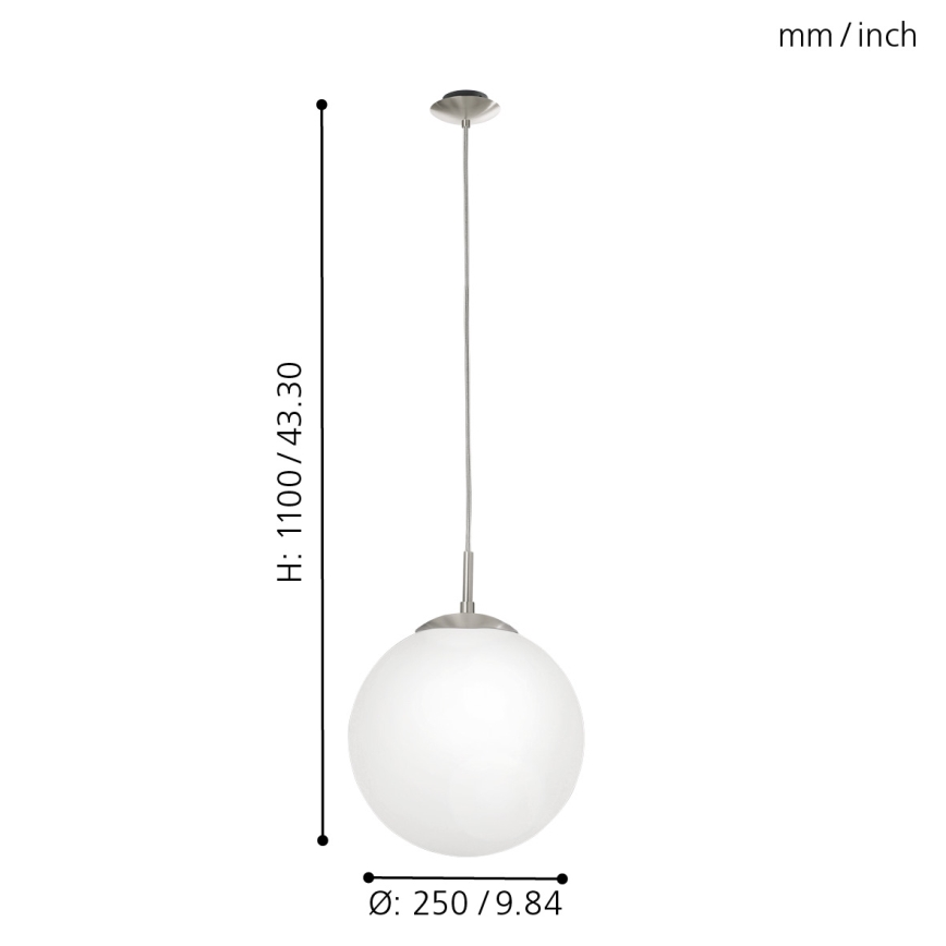 EGLO - Hängeleuchte 1xE27/60W/230V d 25 cm weiß