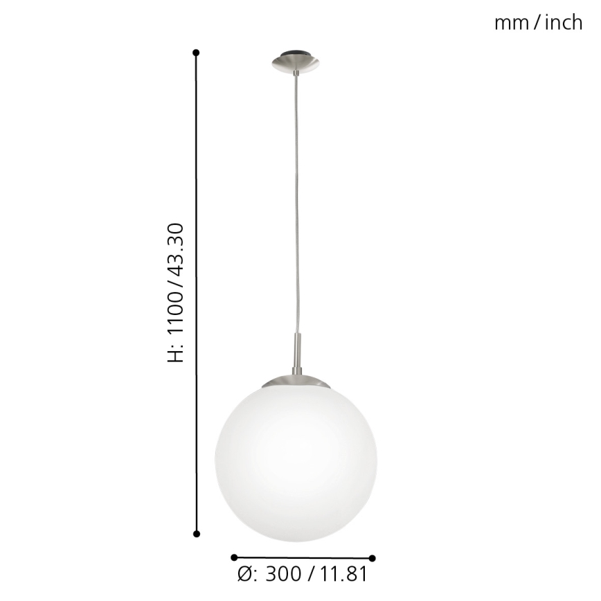 EGLO - Hängeleuchte 1xE27/60W/230V d 30 cm weiß