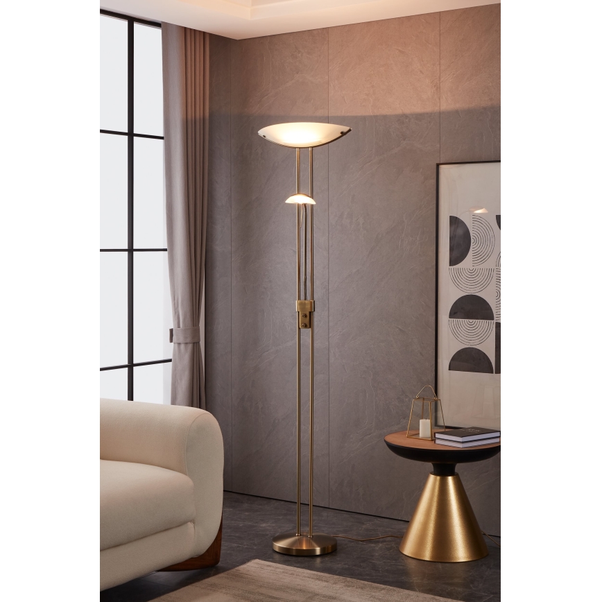 EGLO 85974 - Stmívatelná stojací lampa BAYA 1xR7s/230W + 1xG9/33W bronz