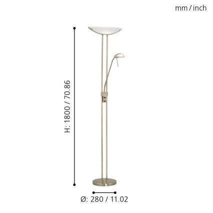 EGLO - Dimmbare Stehleuchte BAYA 1xR7s/230W + 1xG9/33W bronzen