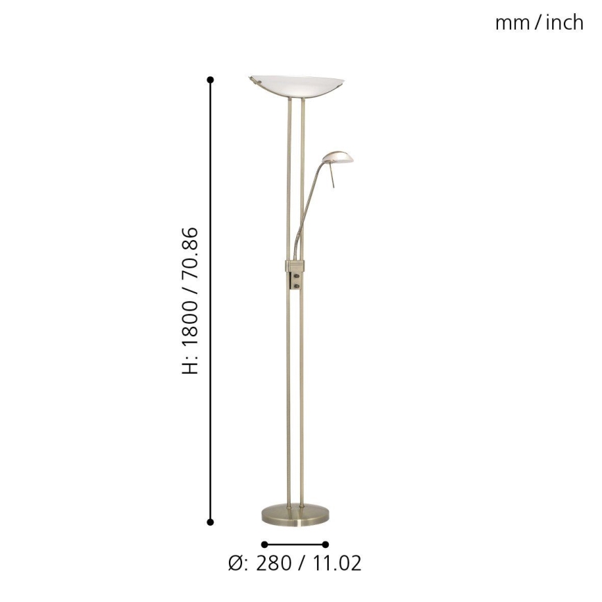 EGLO - Dimmbare Stehleuchte BAYA 1xR7s/230W + 1xG9/33W bronzen