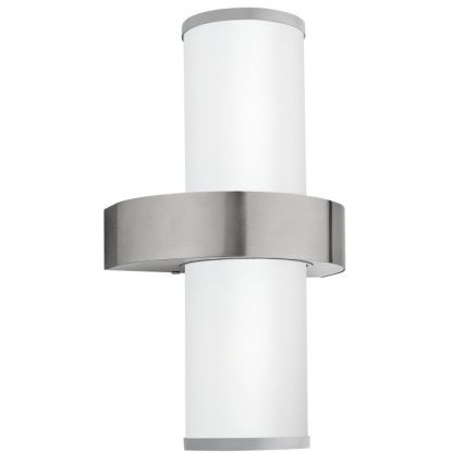 EGLO 86541 - Venkovní nástěnné svítidlo BEVERLY 2xE27/60W stříbrná / bílá