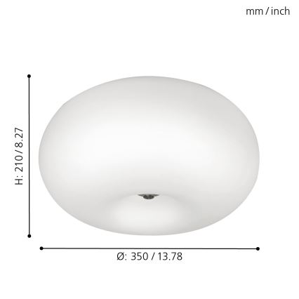 EGLO - Deckenleuchte OPTICA 2xE27/60W/230V Opalglas d 35 cm