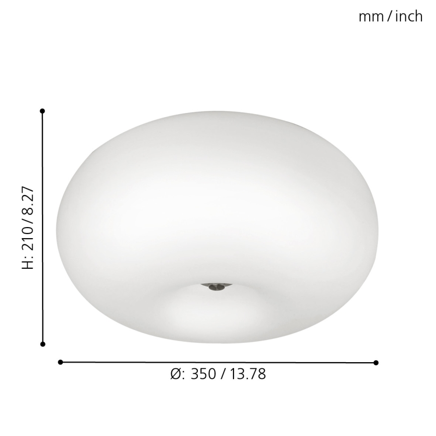 EGLO - Deckenleuchte OPTICA 2xE27/60W/230V Opalglas d 35 cm