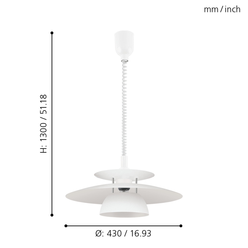 Eglo - Ausziehbare Hängeleuchte 1xE27/60W/230V