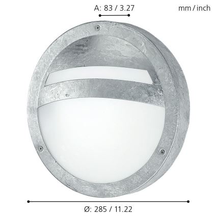 Eglo 88119 - Außenwandleuchte SEVILLA 1xE27/15W/230V IP44
