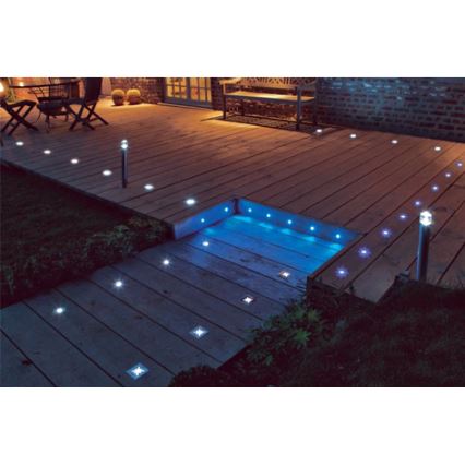 EGLO 88569 - SET 3x LED Bodeneinbaustrahler PARK 6 3xLED/0,18W Quadrat