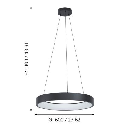 Eglo - Dimmbare LED-RGBW-Hängeleuchte an einer Schnur LED/26W/230V 2700-6500K ZigBee