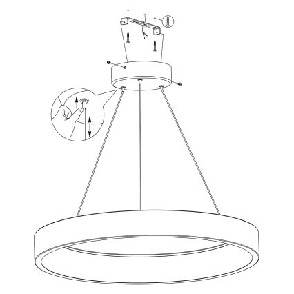 Eglo - Dimmbare LED-RGBW-Hängeleuchte an einer Schnur LED/26W/230V 2700-6500K ZigBee