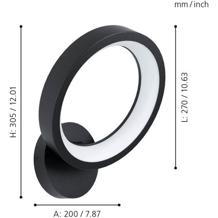 Eglo - Dimmbare LED-RGBW-Wandleuchte LED/16W/230V ZigBee