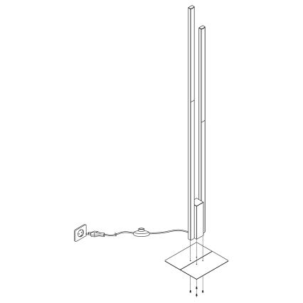 Eglo - Dimmbare LED-RGBW-Stehleuchte 2xLED/16W/230V schwarz ZigBee