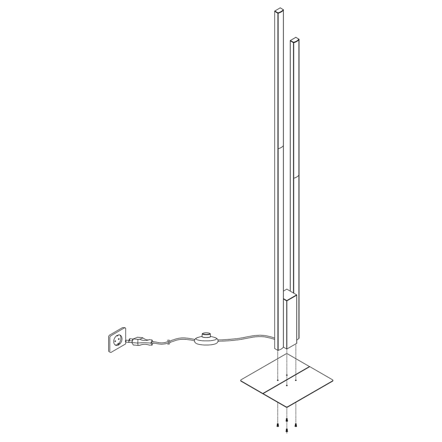Eglo - Dimmbare LED-RGBW-Stehleuchte 2xLED/16W/230V schwarz ZigBee