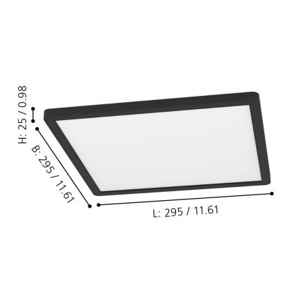 Eglo 900093 - RGBW-LED, dimmbare Deckenleuchte ROVITO-ZLED/14,6W/230V, schwarz