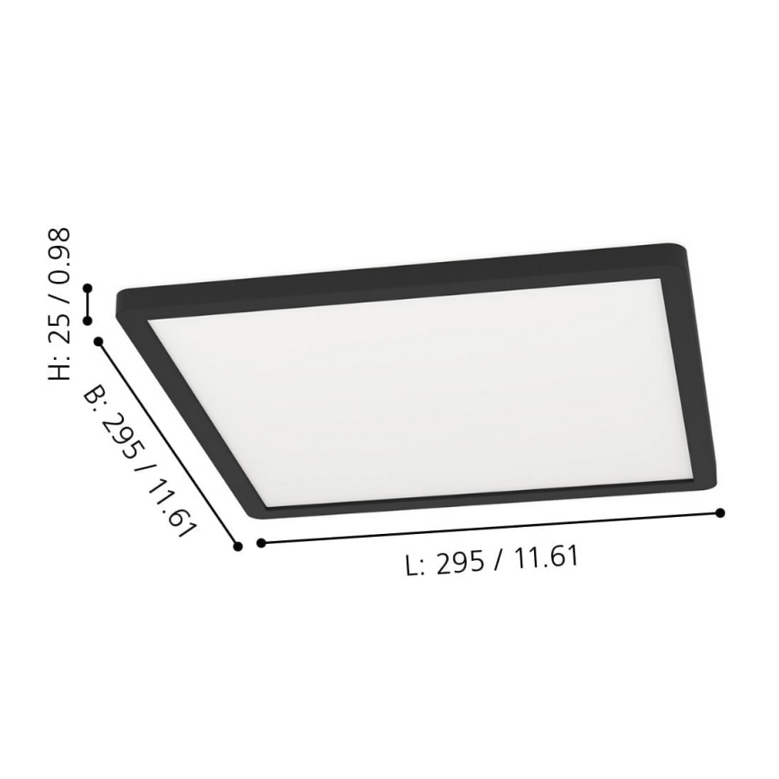 Eglo 900093 - RGBW-LED, dimmbare Deckenleuchte ROVITO-ZLED/14,6W/230V, schwarz