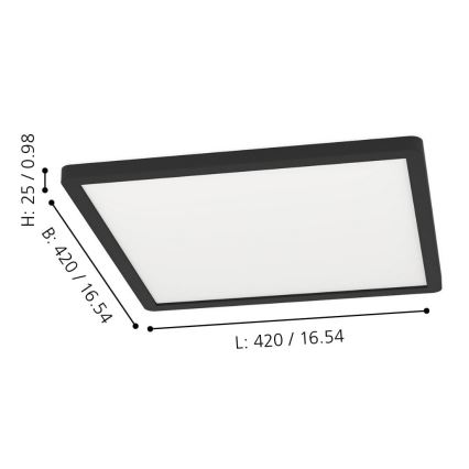 Eglo - Dimmbare LED-RGBW- Deckenleuchte LED/16,5W/230V schwarz ZigBee